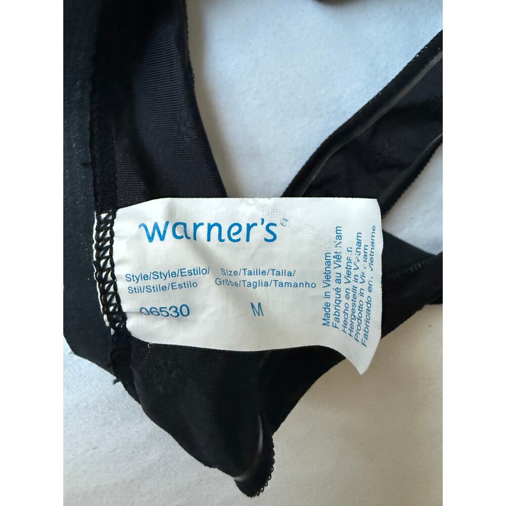 NWOT Warner’s Black Patterned Thong Panty – Size M - Picture 5 of 6
